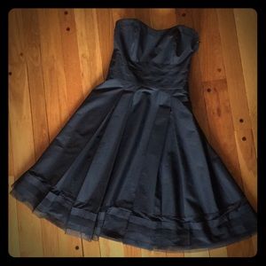 Strapless black A line dress